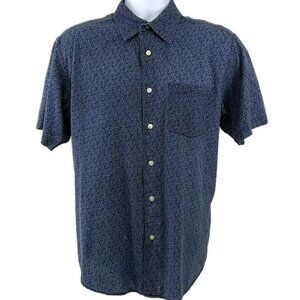 Gap Men's Shirt Blue Short Sleeve Button Up Top Size Medium